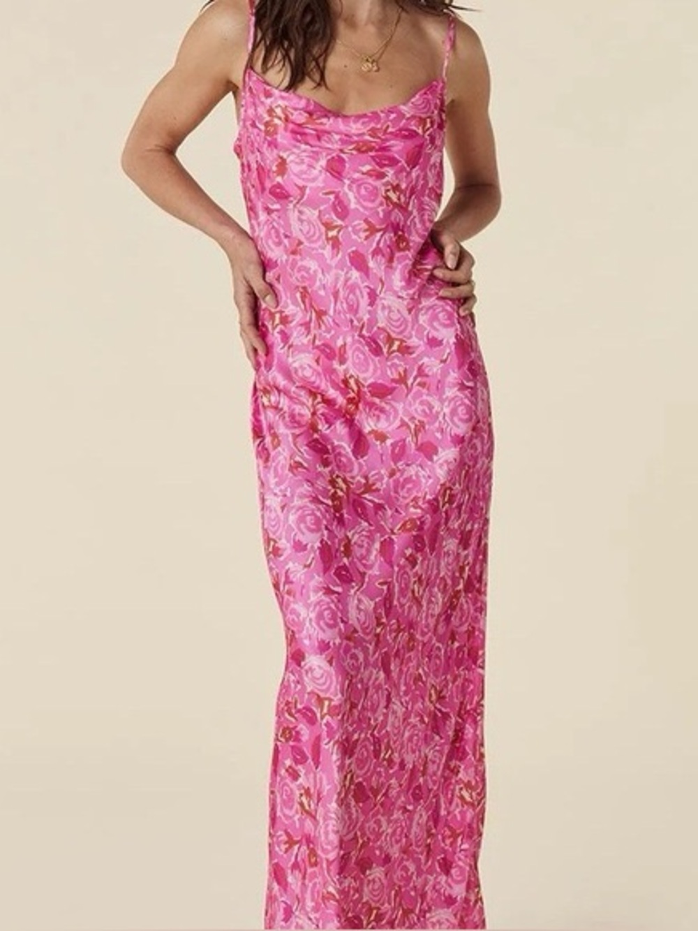Spell Islamorada Bias Strappy Maxi Dress in Canyon Rose Pink Size Small